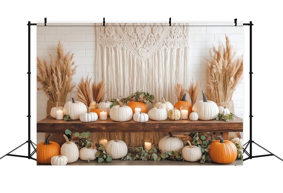 Toile de fond Déco Automne Récolte Macramé Bohème BRP57-197