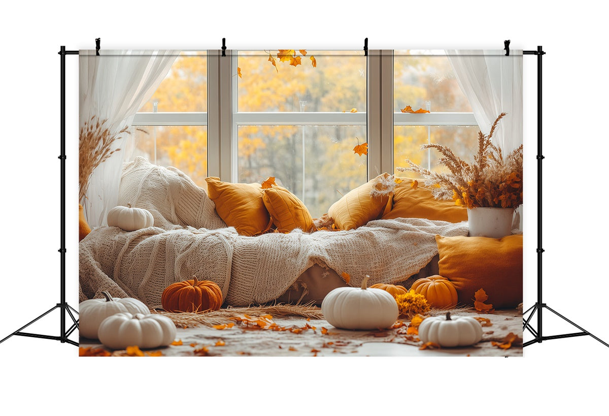 Toile de fond Photo Automne Fenêtre Coussin Chaleureux BRP57-199