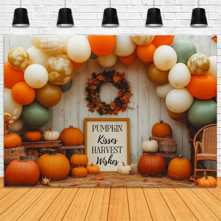 Toile de fond Déco Automne Récolte Souhaits Arche Ballons BRP57-204
