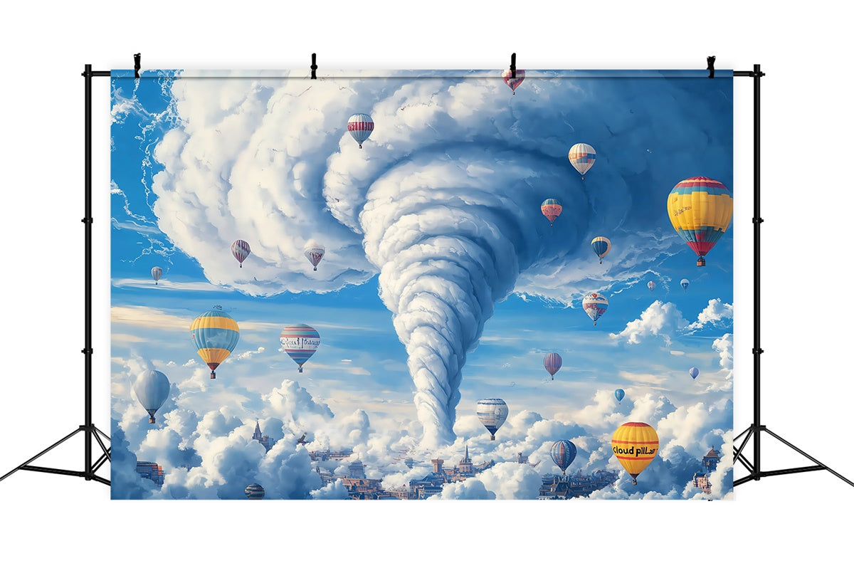 Toile de fond Ciel Nuageux Tourbillon Ballons Fantaisie BRP57-209