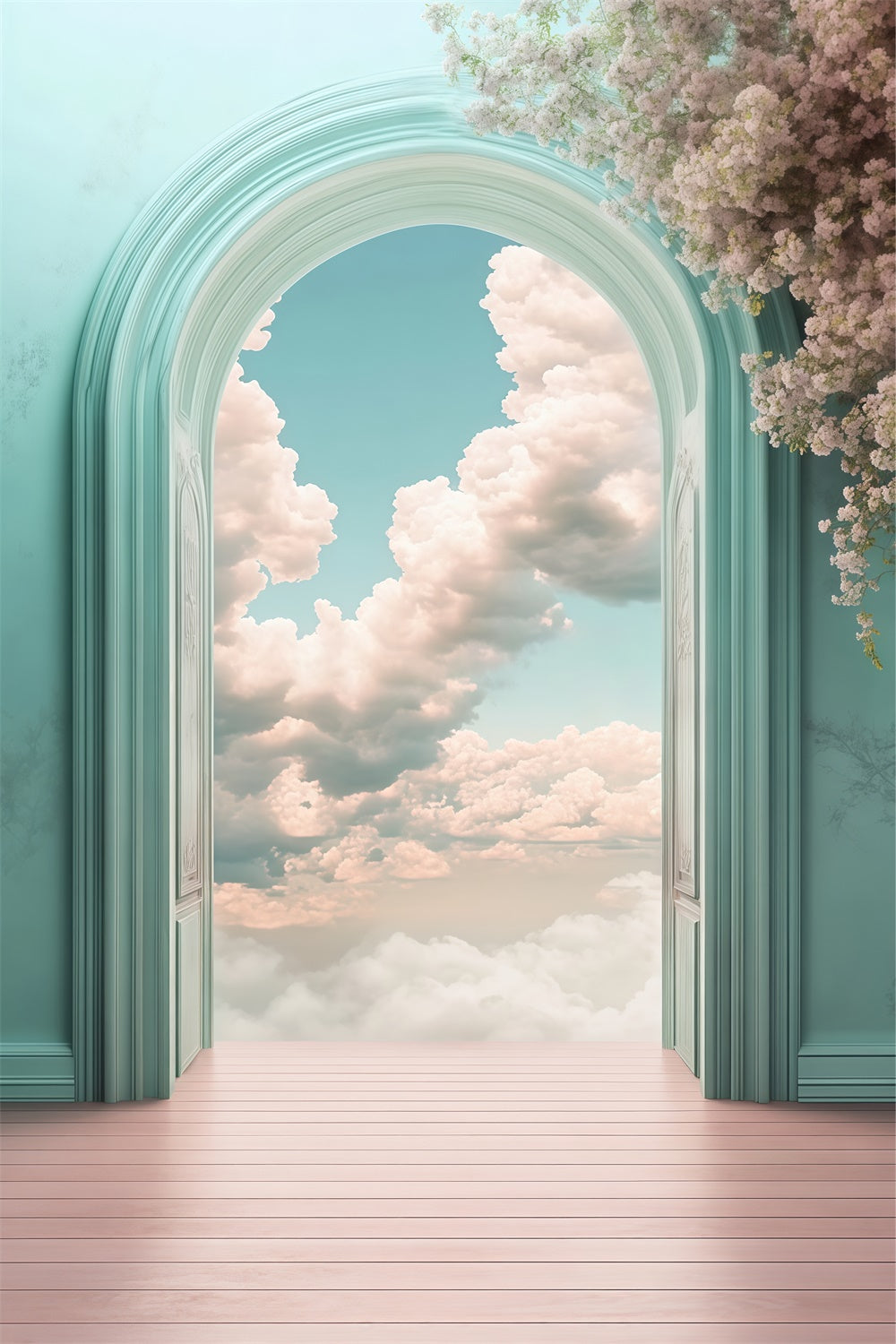 Toile de fond Nuage Portail Floral Sérénité BRP57-212