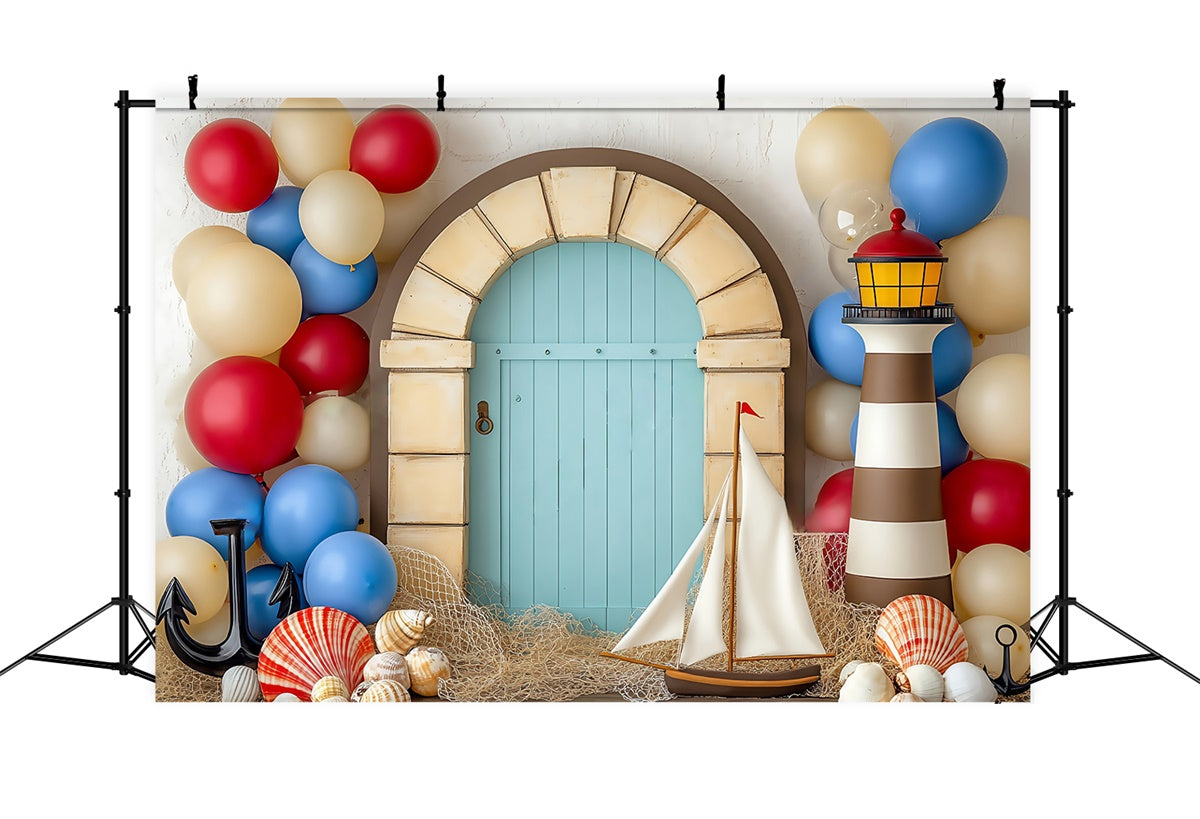 Toile de fond photo bébé Arche de Ballon Coquillage BRP57-236