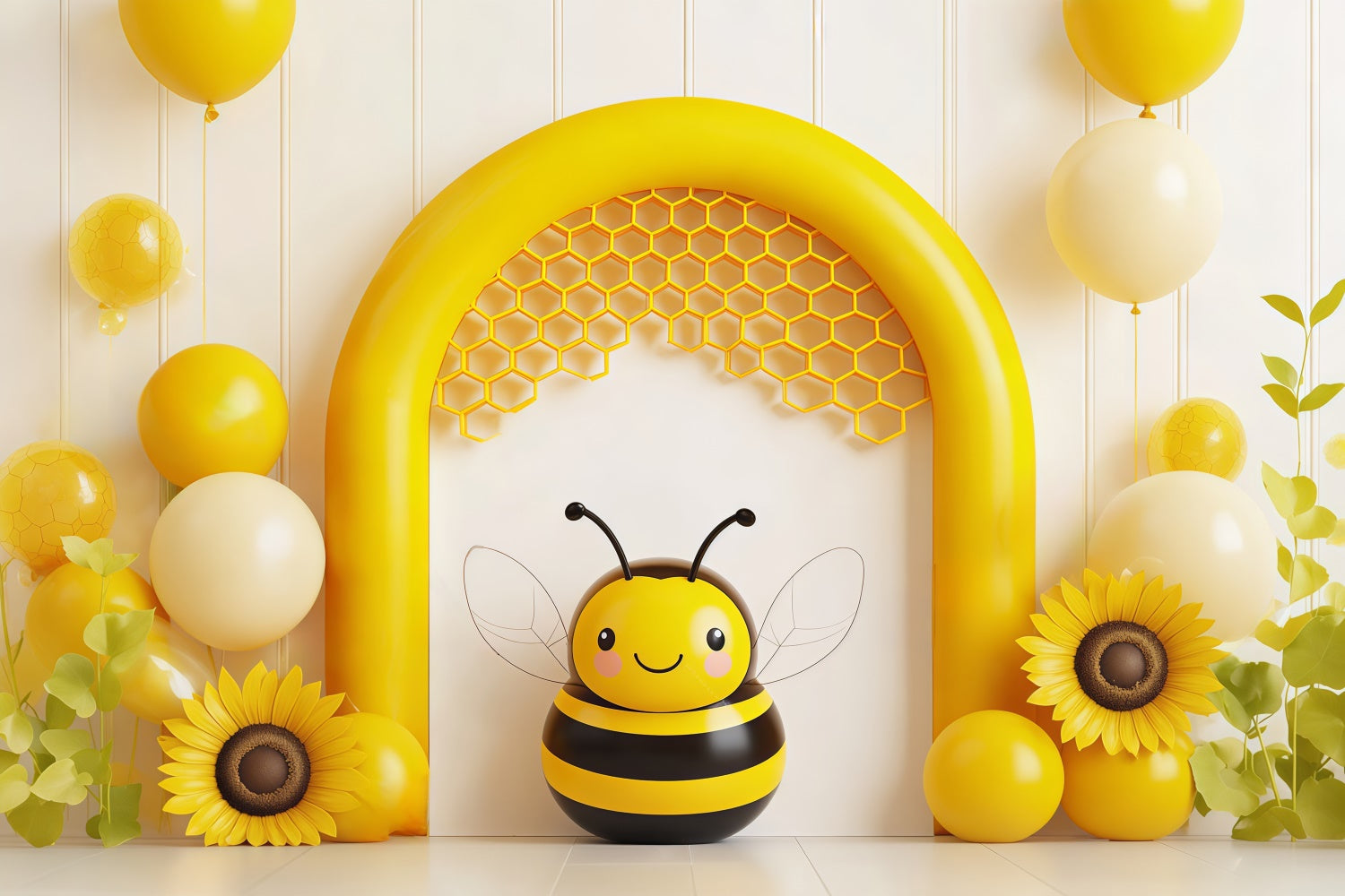 Fond studio photo enfant Abeille Jaune Mignonne Fête BRP57-238