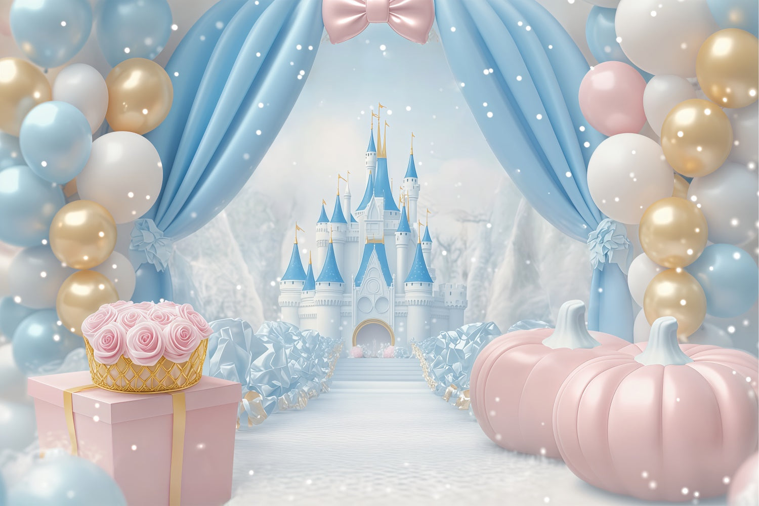 Toile de fond photo bébé Château Ballon Rêve BRP57-244