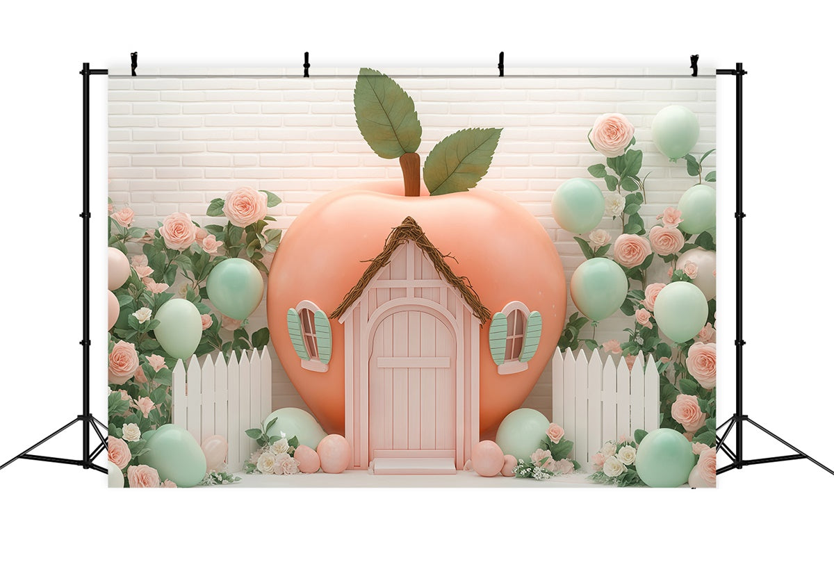 Fond studio photo bébé Maison Fruitée Pastel Ballon BRP57-247