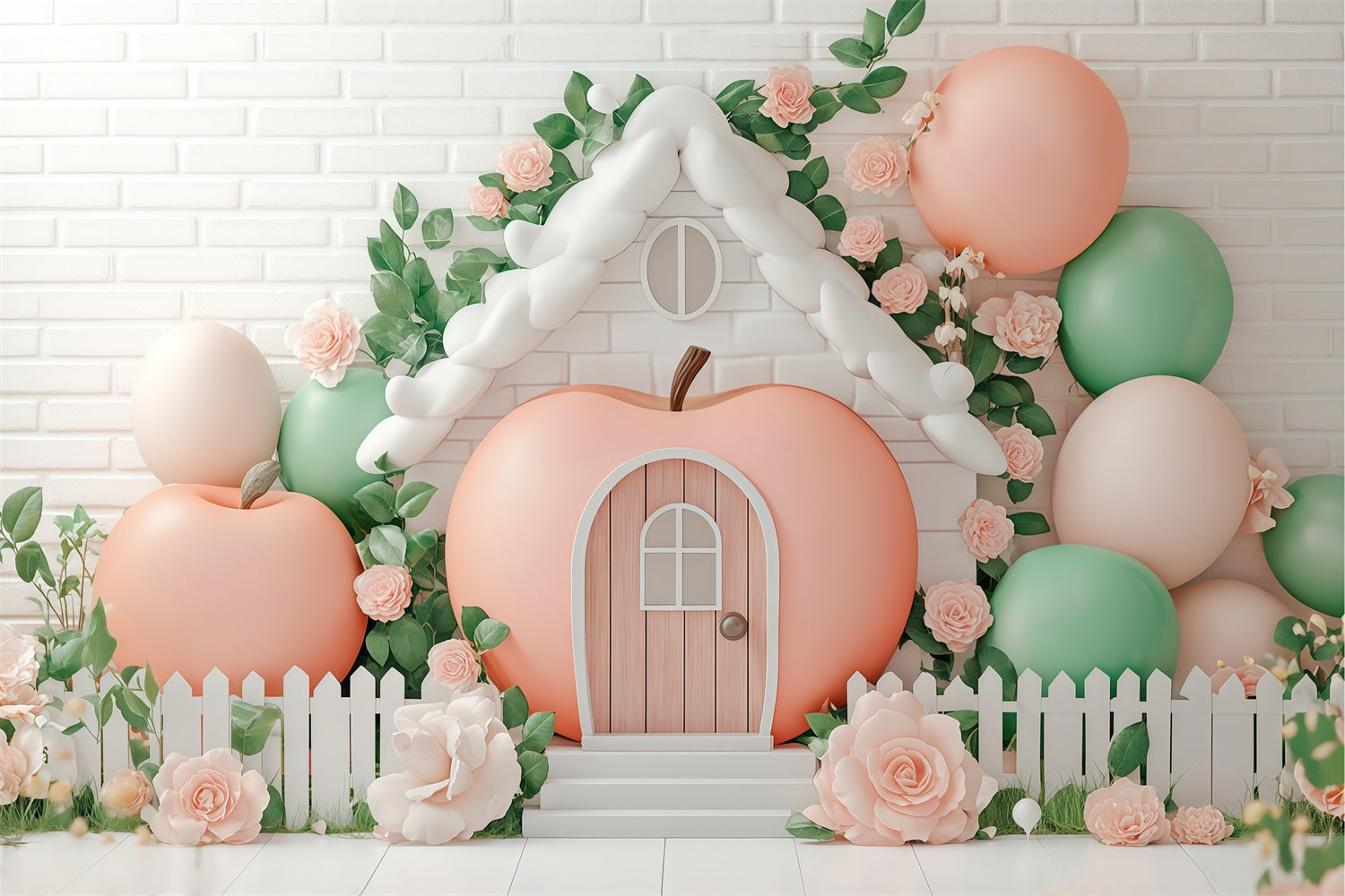 Toile de fond photo bébé Chalet Fruité Fantaisiste BRP57-248