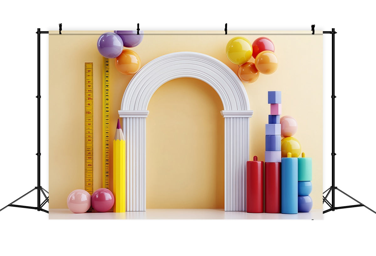 Toile de fond Rentrée des Classes Apprendre et Mesurer avec Plaisir BRP57-25