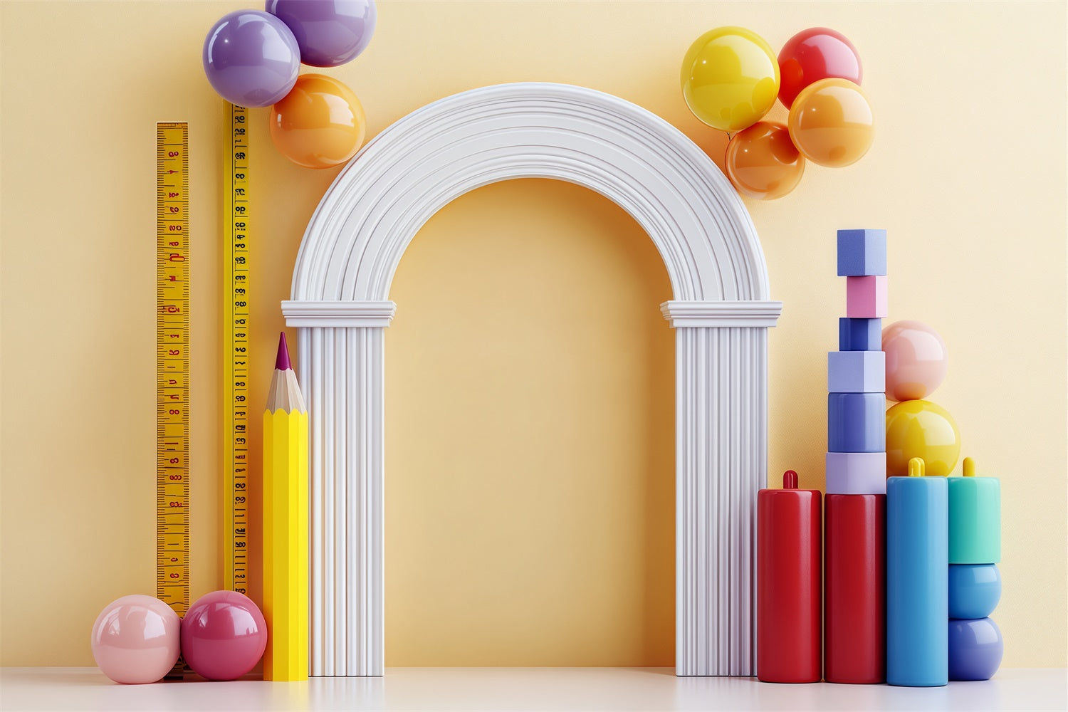 Toile de fond Rentrée des Classes Apprendre et Mesurer avec Plaisir BRP57-25