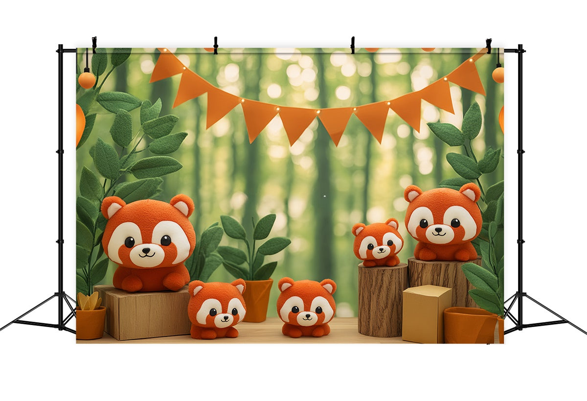 Fond studio photo nouveau né Panda Forêt Mignon BRP57-255