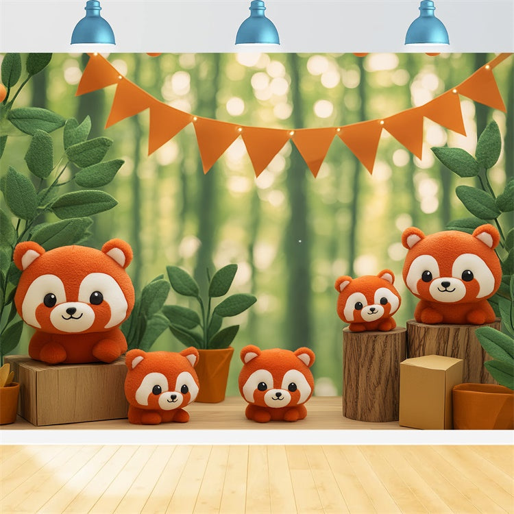 Fond studio photo nouveau né Panda Forêt Mignon BRP57-255