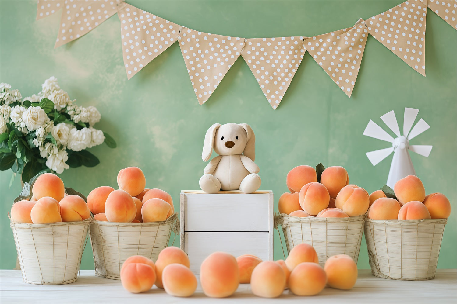 Toile de fond photo enfant Fruits Frais Peluche Mignonne BRP57-257