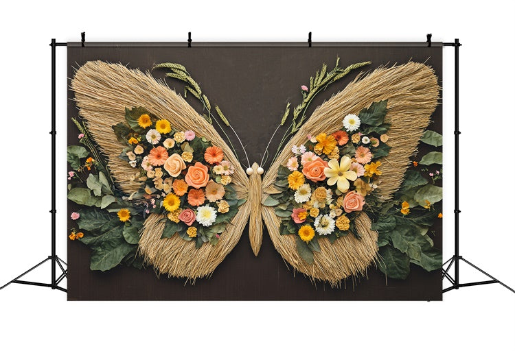 Fond studio photo bébé Prairie Papillon Fleuri BRP57-259