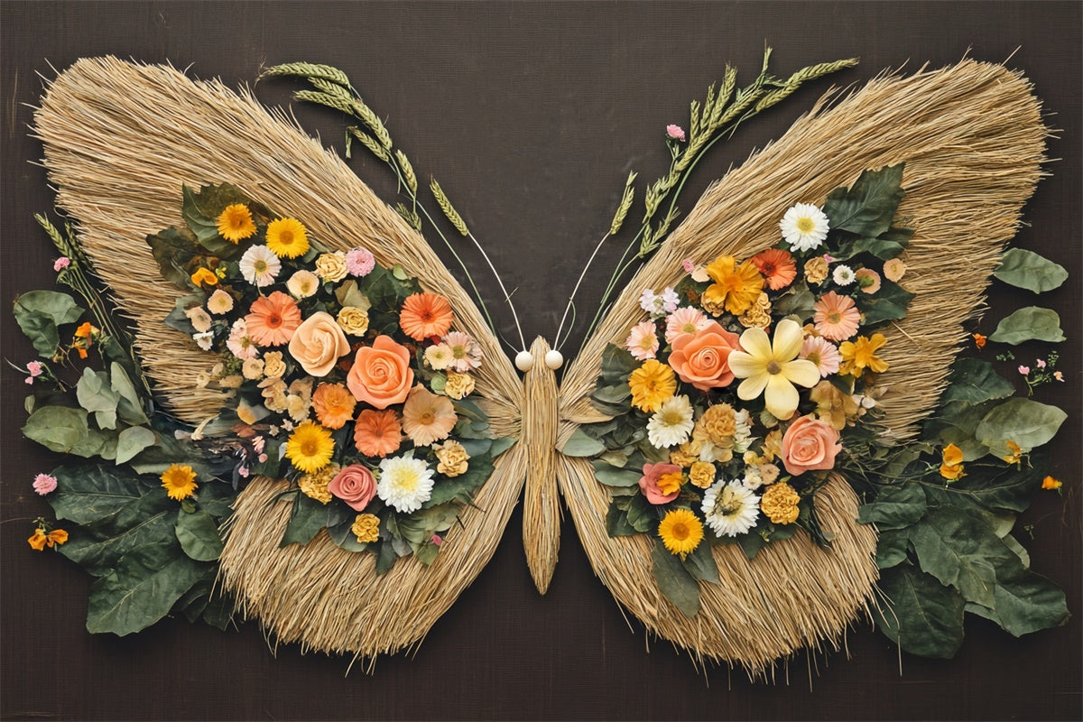 Fond studio photo bébé Prairie Papillon Fleuri BRP57-259