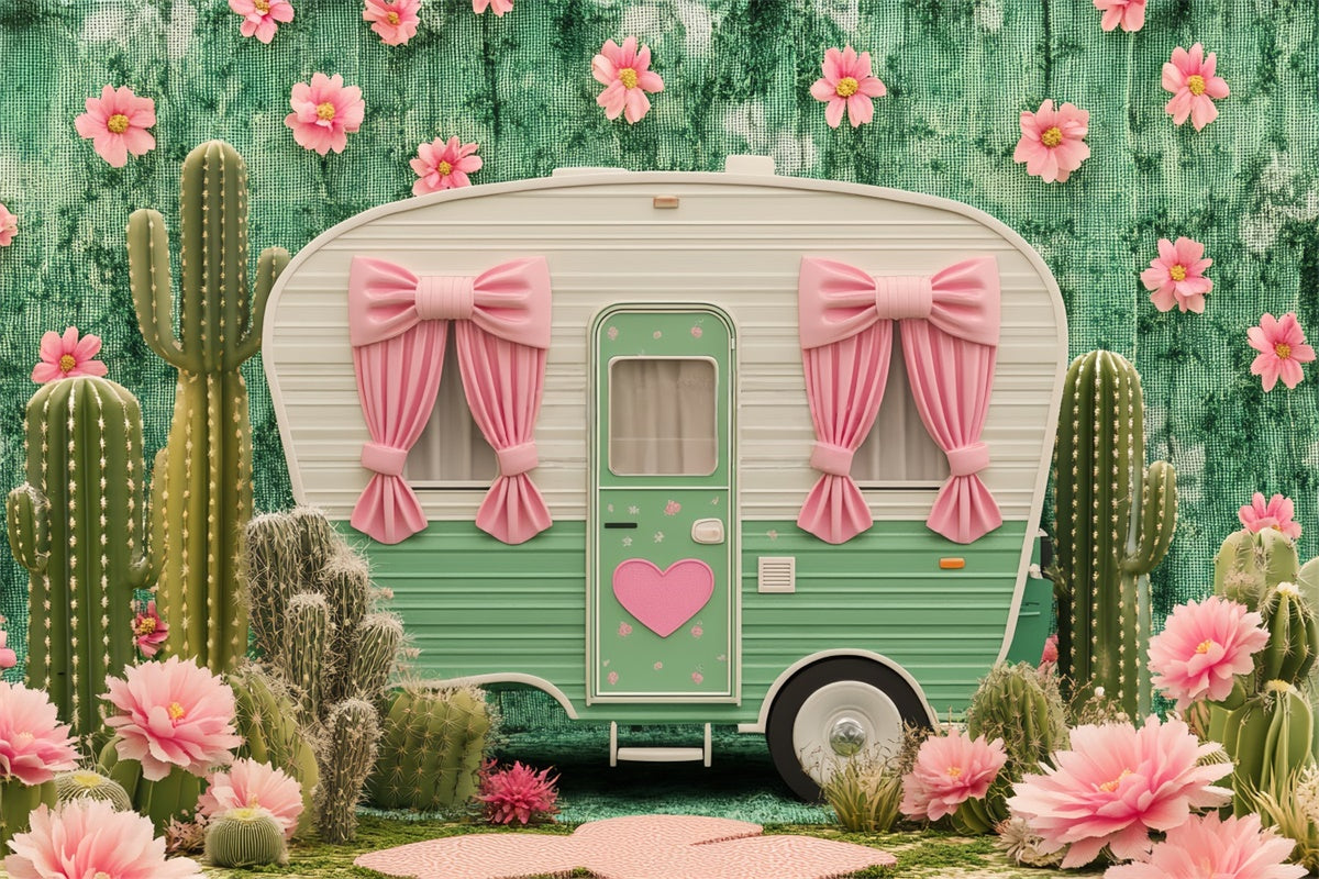 Fond studio photo bébé Cactus Camping Nœud BRP57-263