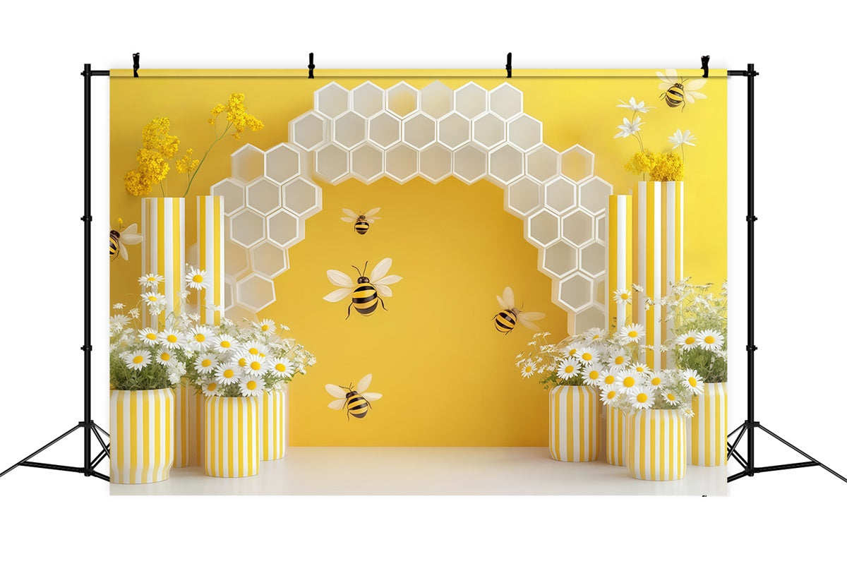 Fond studio photo bébé Jardin Abeilles Mignon Ruche BRP57-278