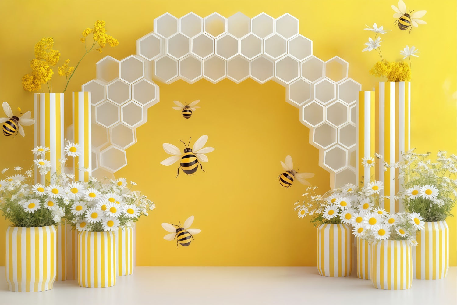 Fond studio photo bébé Jardin Abeilles Mignon Ruche BRP57-278