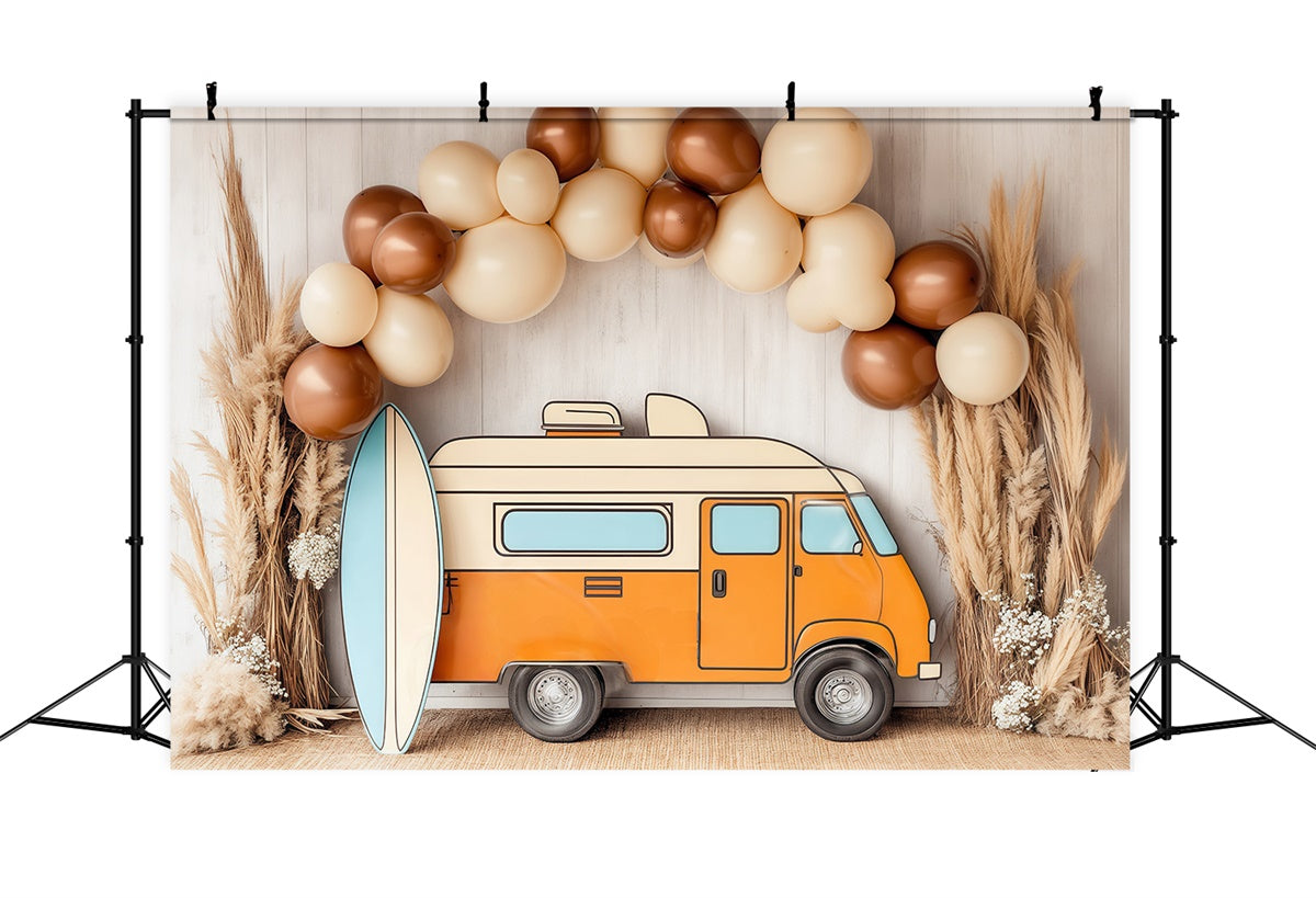 Fond studio photo enfant Combi Plage Arche de Ballon BRP57-279