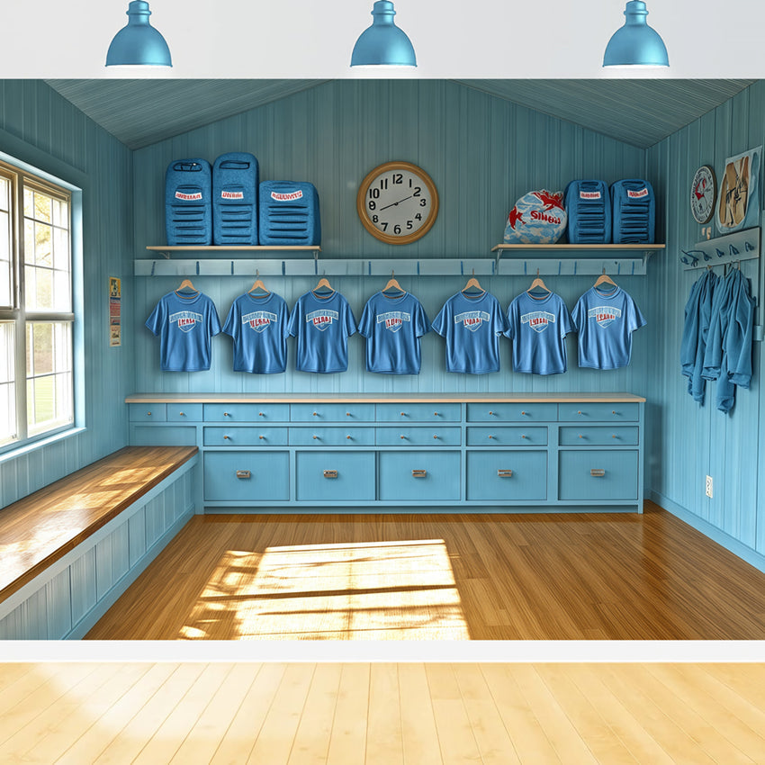 Toile de fond Photo Sport Vestiaire Prêt au Match BRP57-294