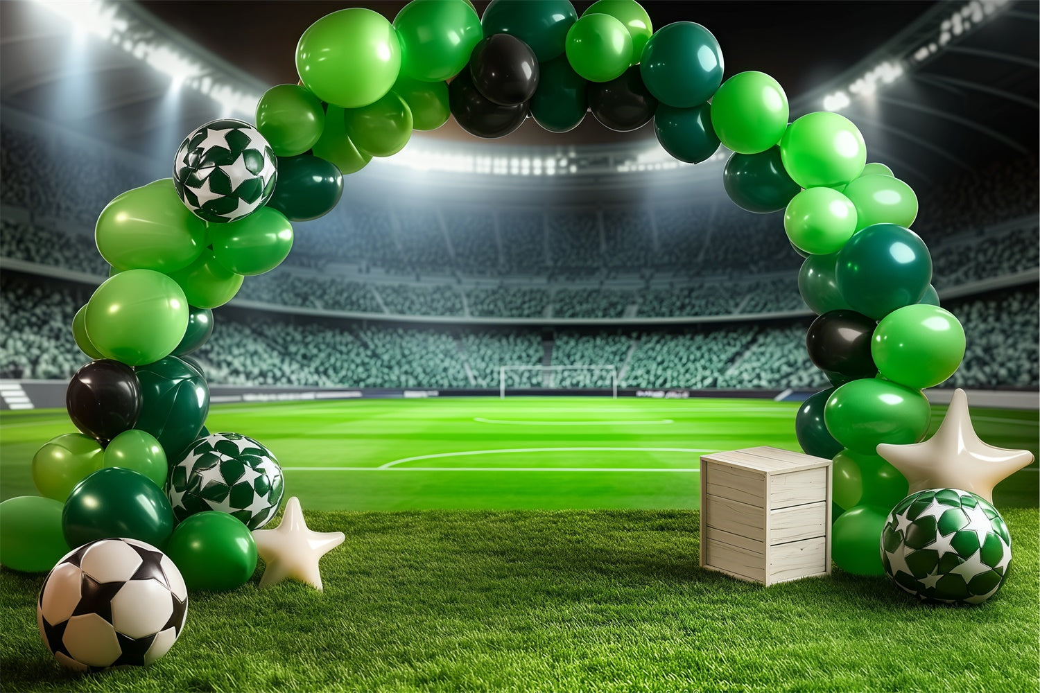 Toile de fond Terrain Football Arche de Ballons Jour de Match BRP57-300