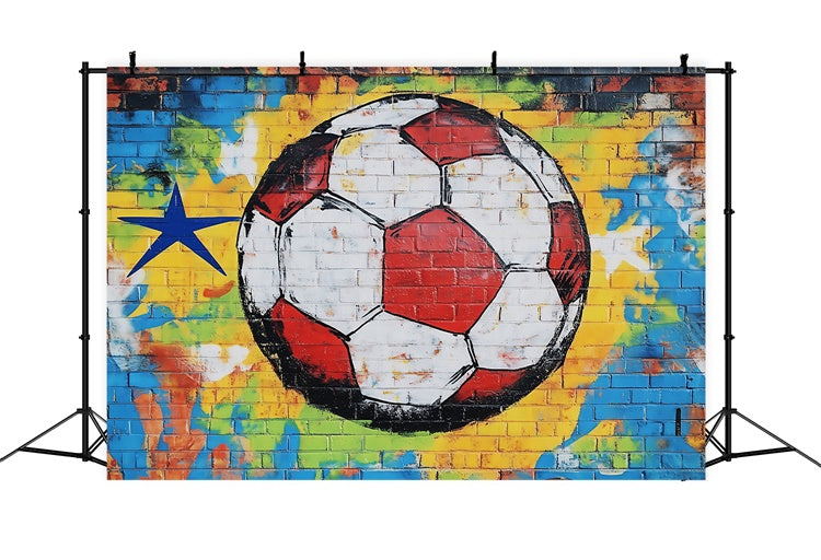 Toile de fond Football Mur Urbain Graffiti Soccer BRP57-310