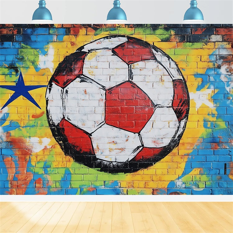 Toile de fond Football Mur Urbain Graffiti Soccer BRP57-310