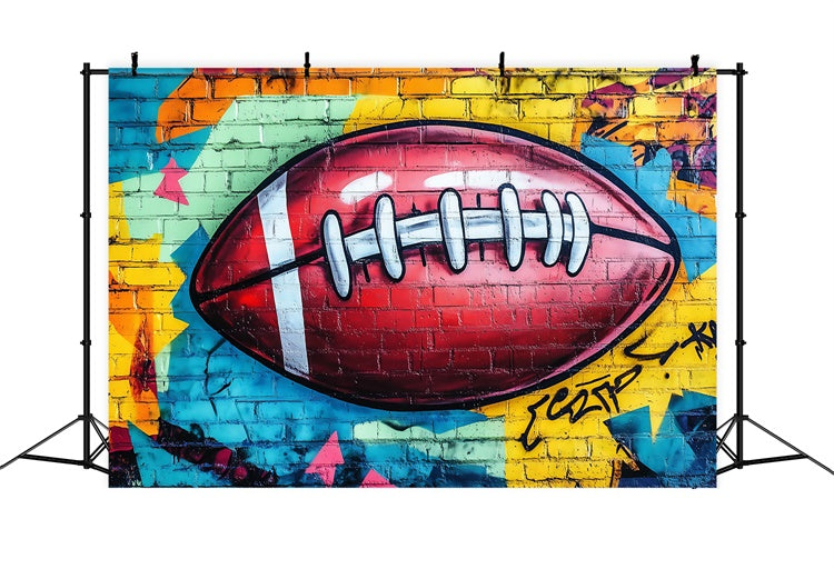 Toile de fond Sport Graffiti Mur de Briques Football BRP57-311