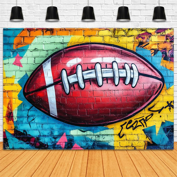 Toile de fond Sport Graffiti Mur de Briques Football BRP57-311