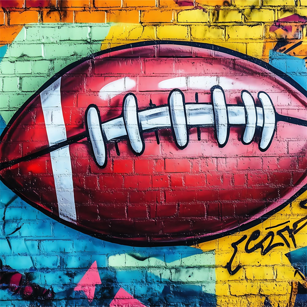 Toile de fond Sport Graffiti Mur de Briques Football BRP57-311