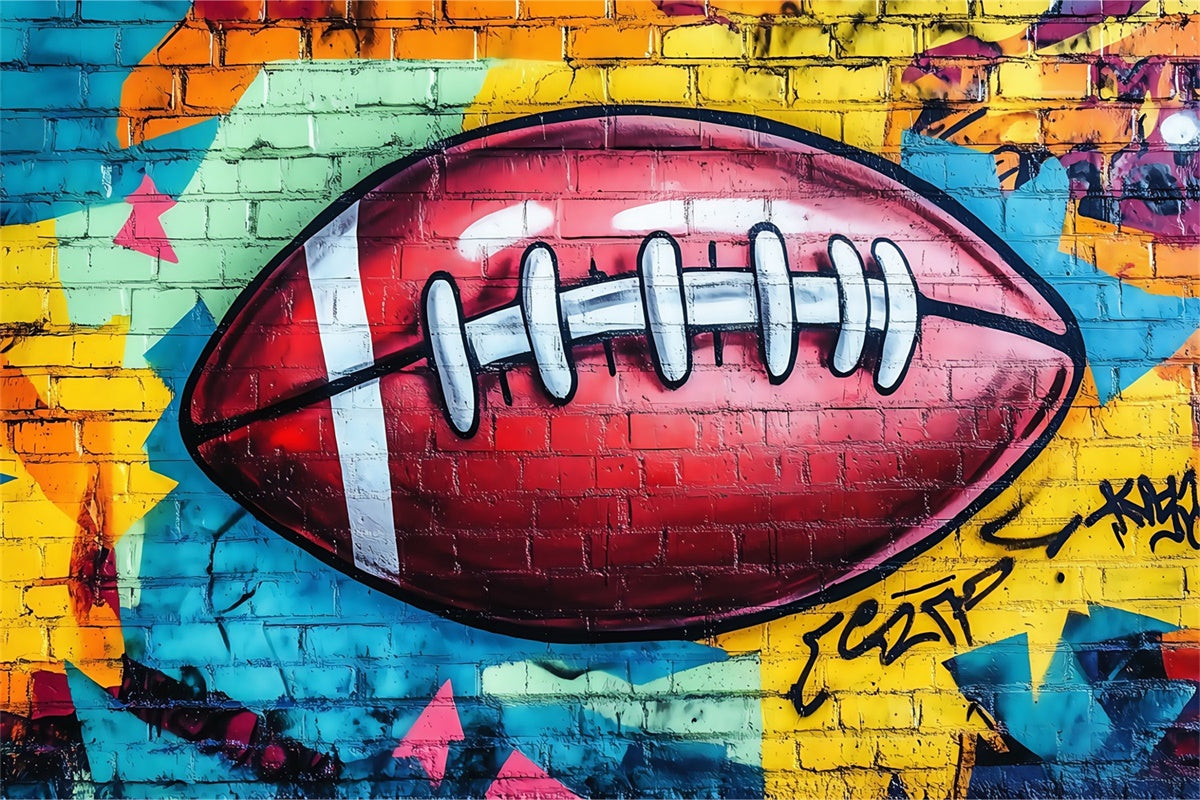 Toile de fond Sport Graffiti Mur de Briques Football BRP57-311