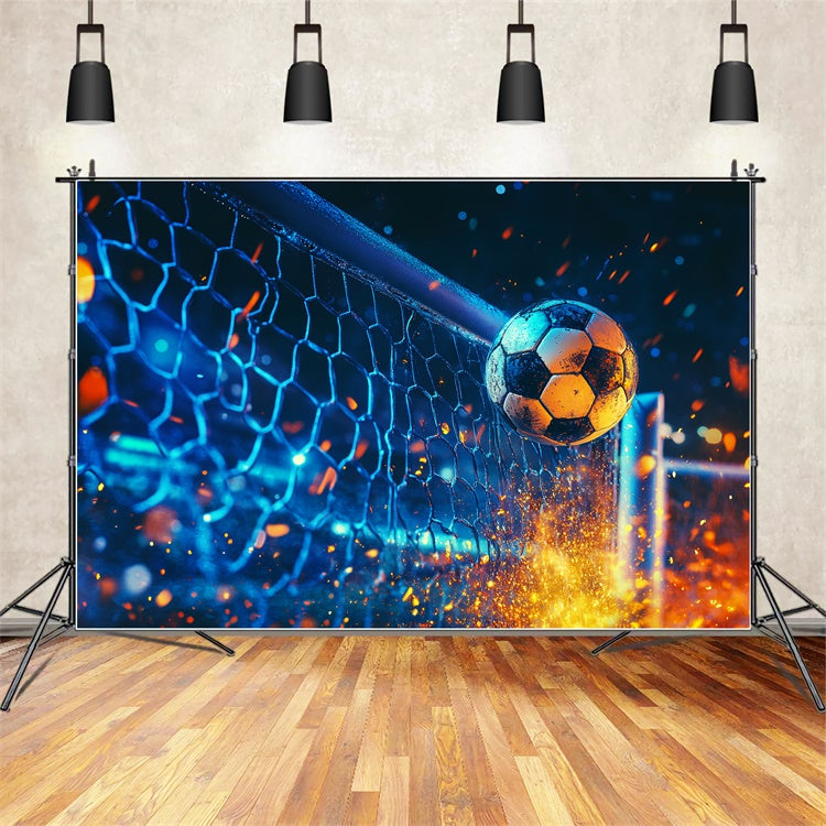 Toile de fond Football Impact du But Étincelant BRP57-317