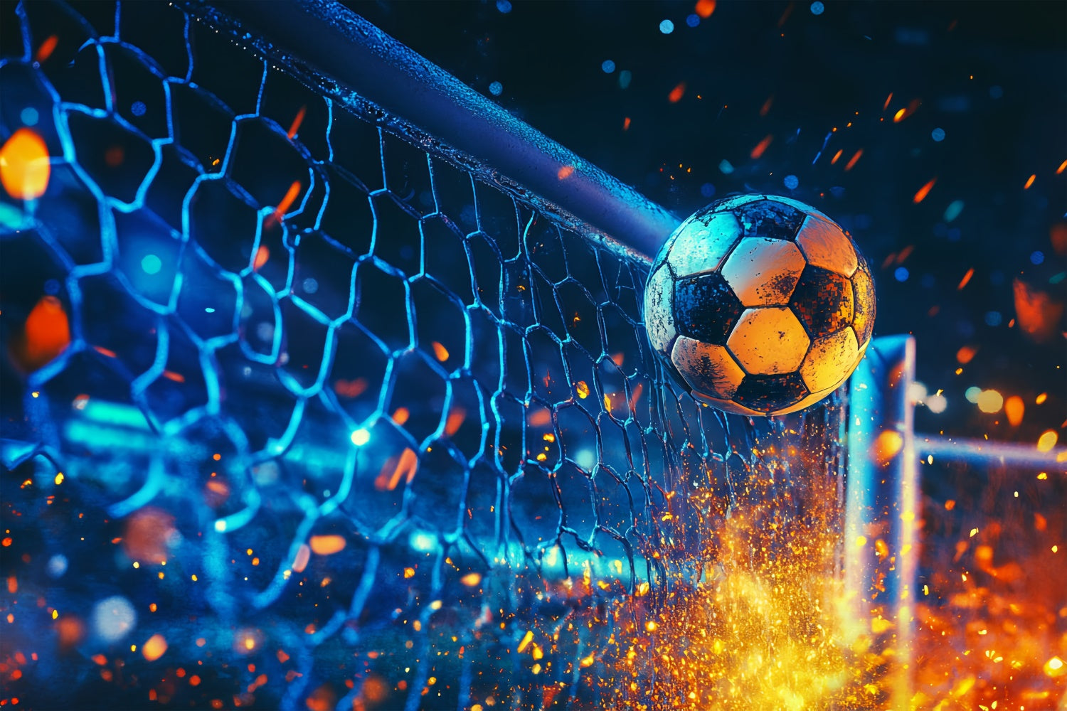 Toile de fond Football Impact du But Étincelant BRP57-317
