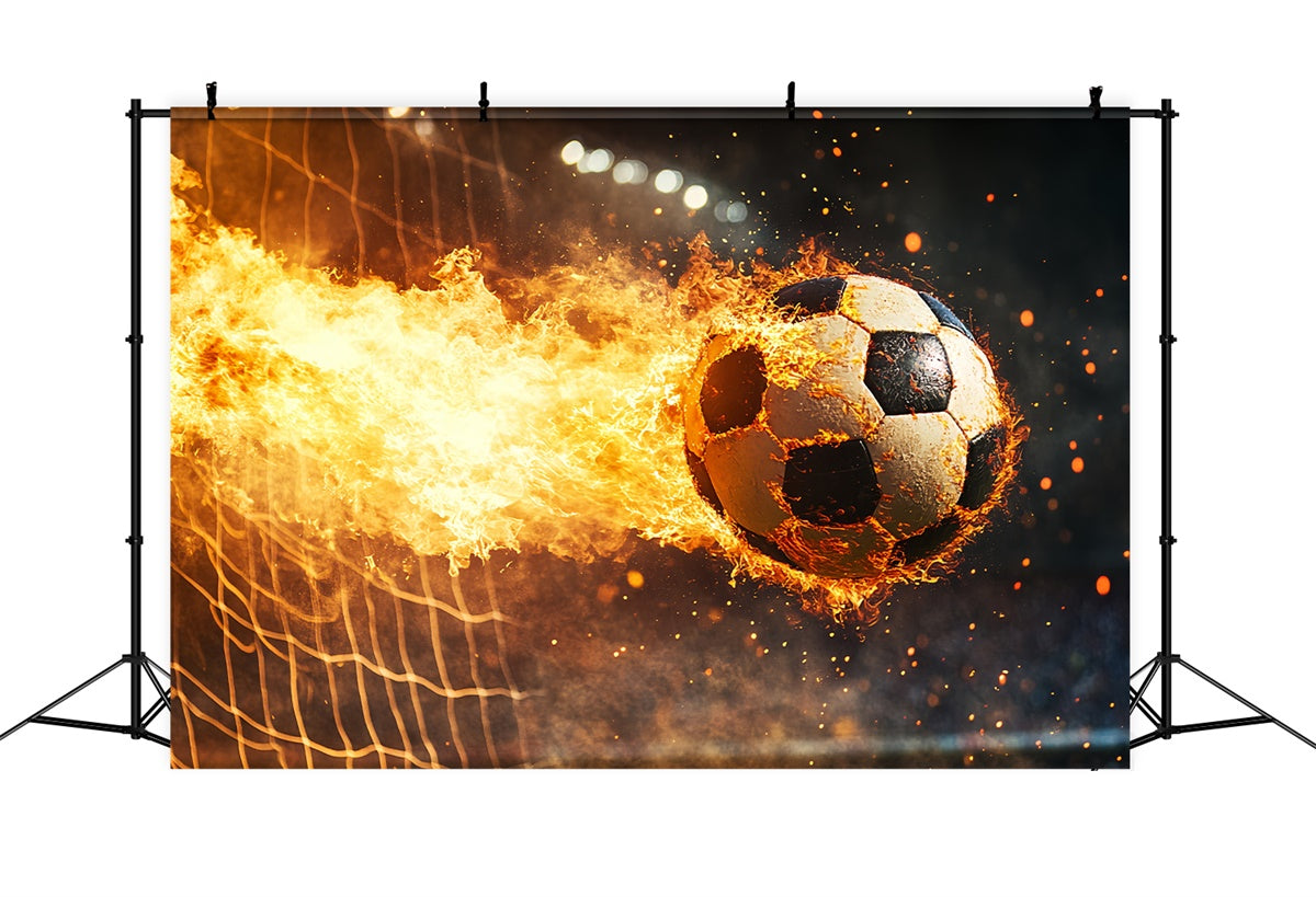 Toile de fond Football Impact du But Enflammé BRP57-318