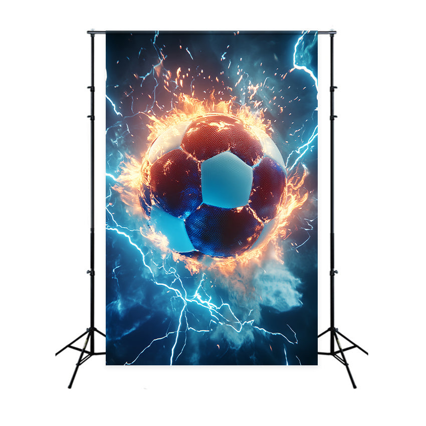 Toile de fond Football Tir de Flamme Électrique BRP57-319