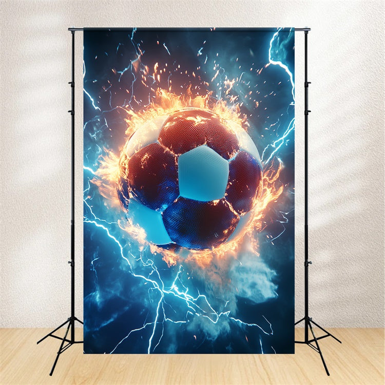 Toile de fond Football Tir de Flamme Électrique BRP57-319