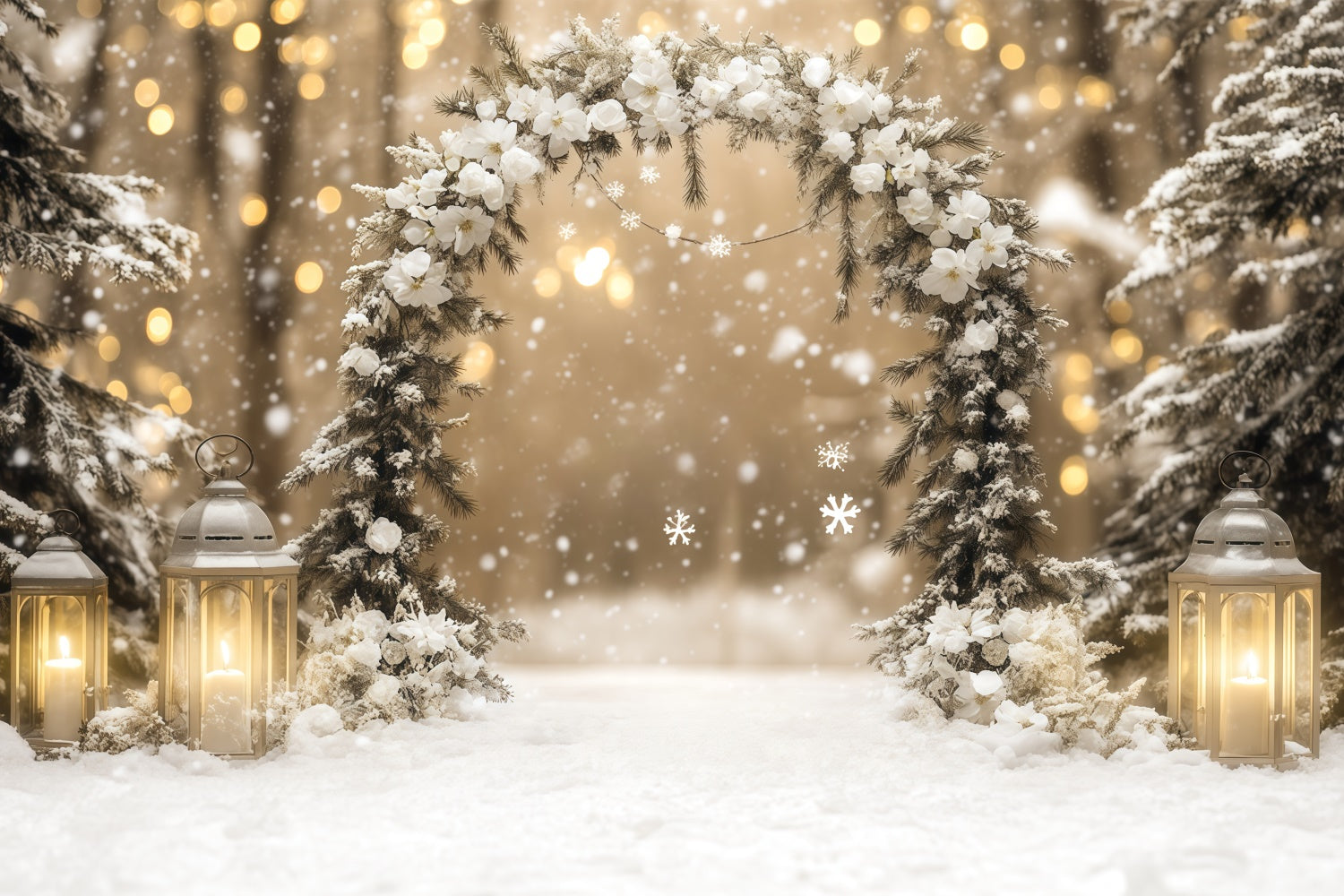 Toile de fond Hiver Photographie Romance Rustique Neige BRP57-354