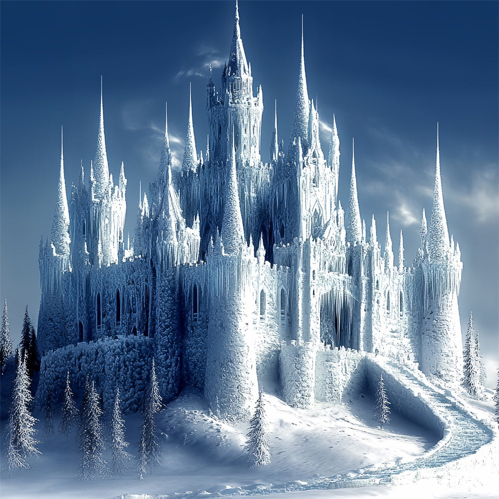 Toile de fond Hiver Château Majesté Gelée BRP57-355