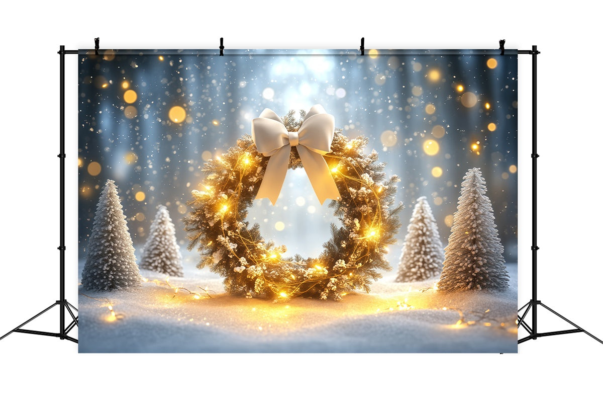 Toile de fond Photo Hiver Merveille Guirlande Neigeuse BRP57-361
