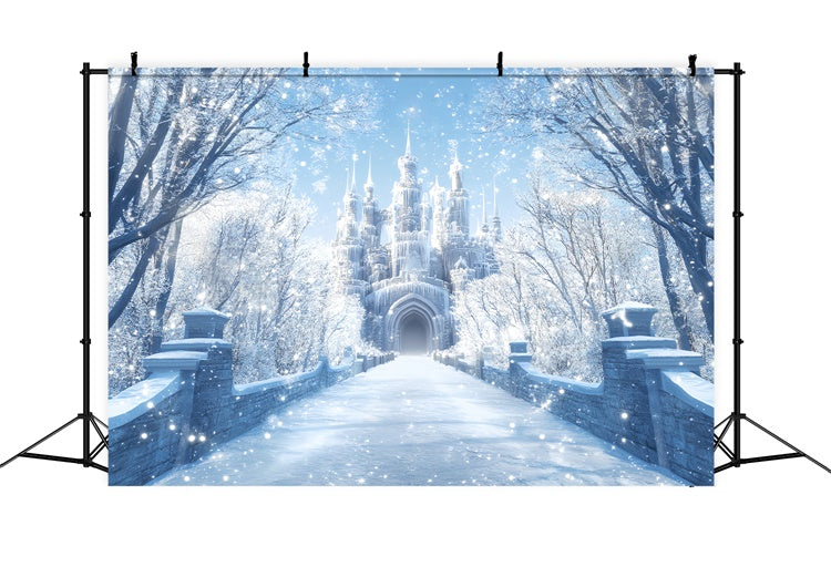Toile de fond Hiver Lumière Matinale Château Hivernal BRP57-365