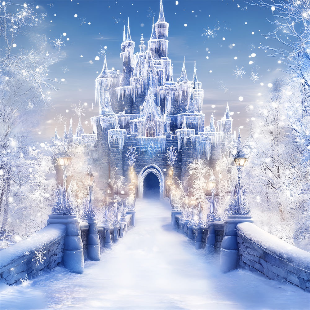 Toile de fond Hiver Entrée Château Givré BRP57-366