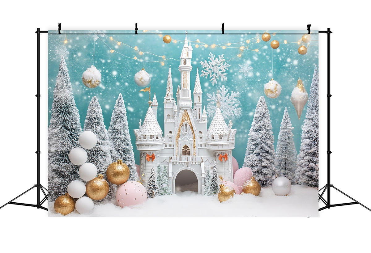 Toile de fond Photo Château Célébration Royale Hivernale BRP57-371