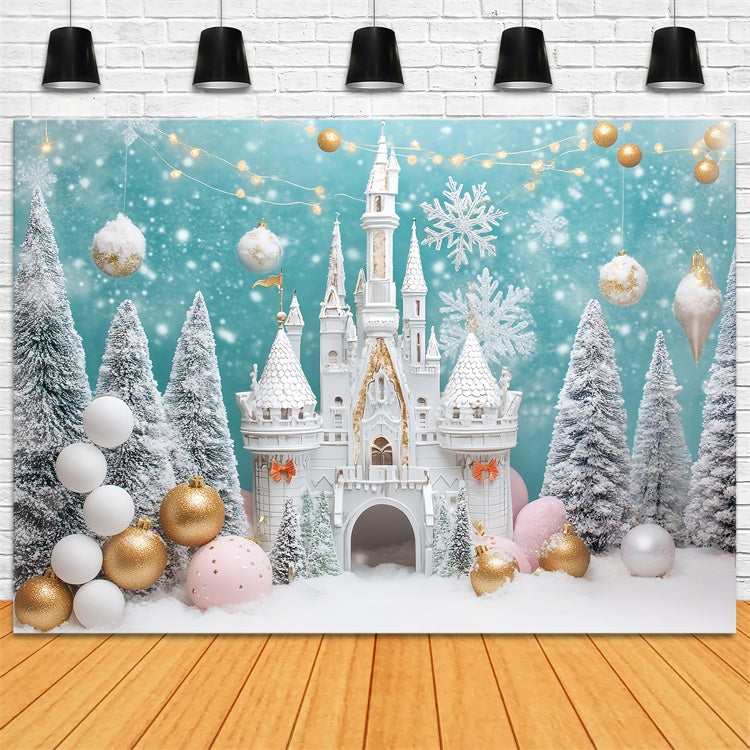 Toile de fond Photo Château Célébration Royale Hivernale BRP57-371