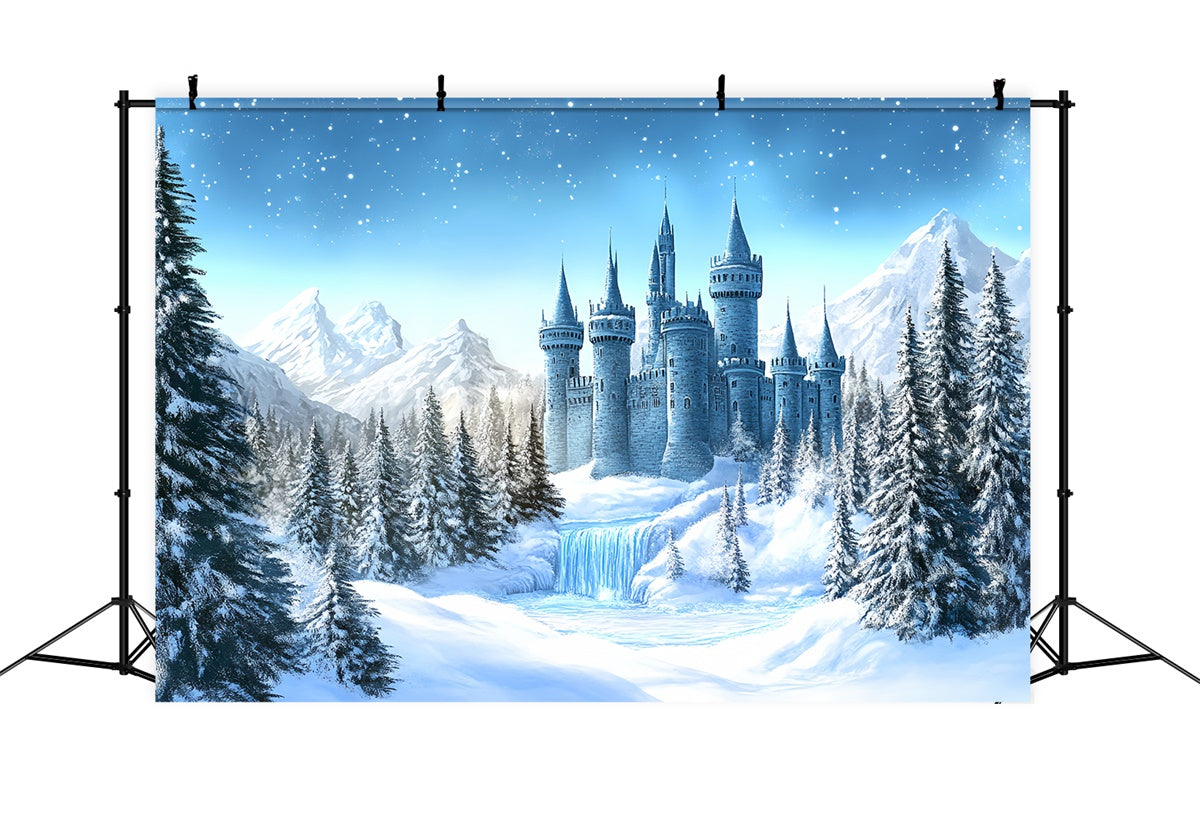 Toile de fond Hiver Merveille Château de Conte Givré BRP57-379