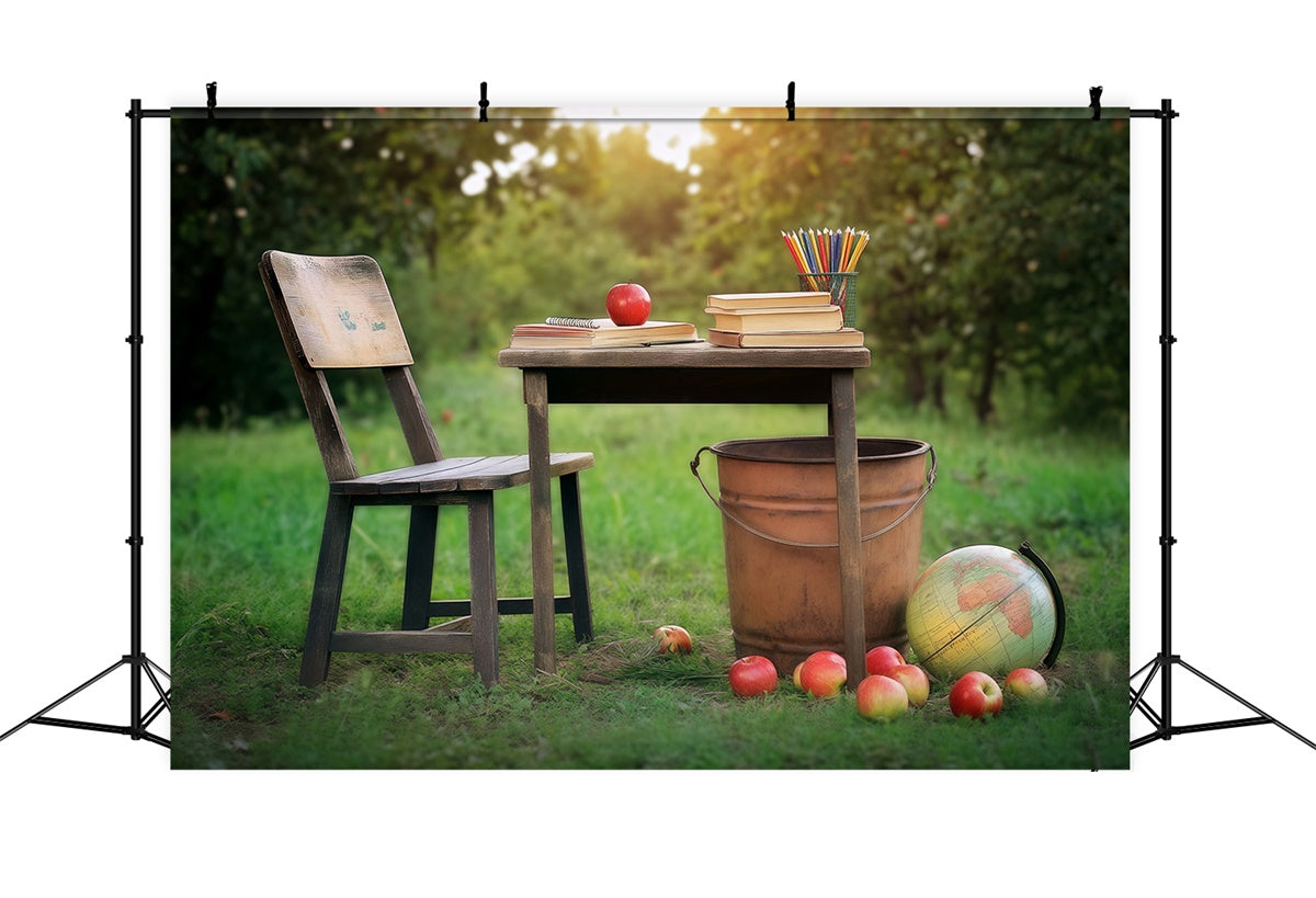 Toile de fond Photo École Table d’Apprentissage en Forêt BRP57-38