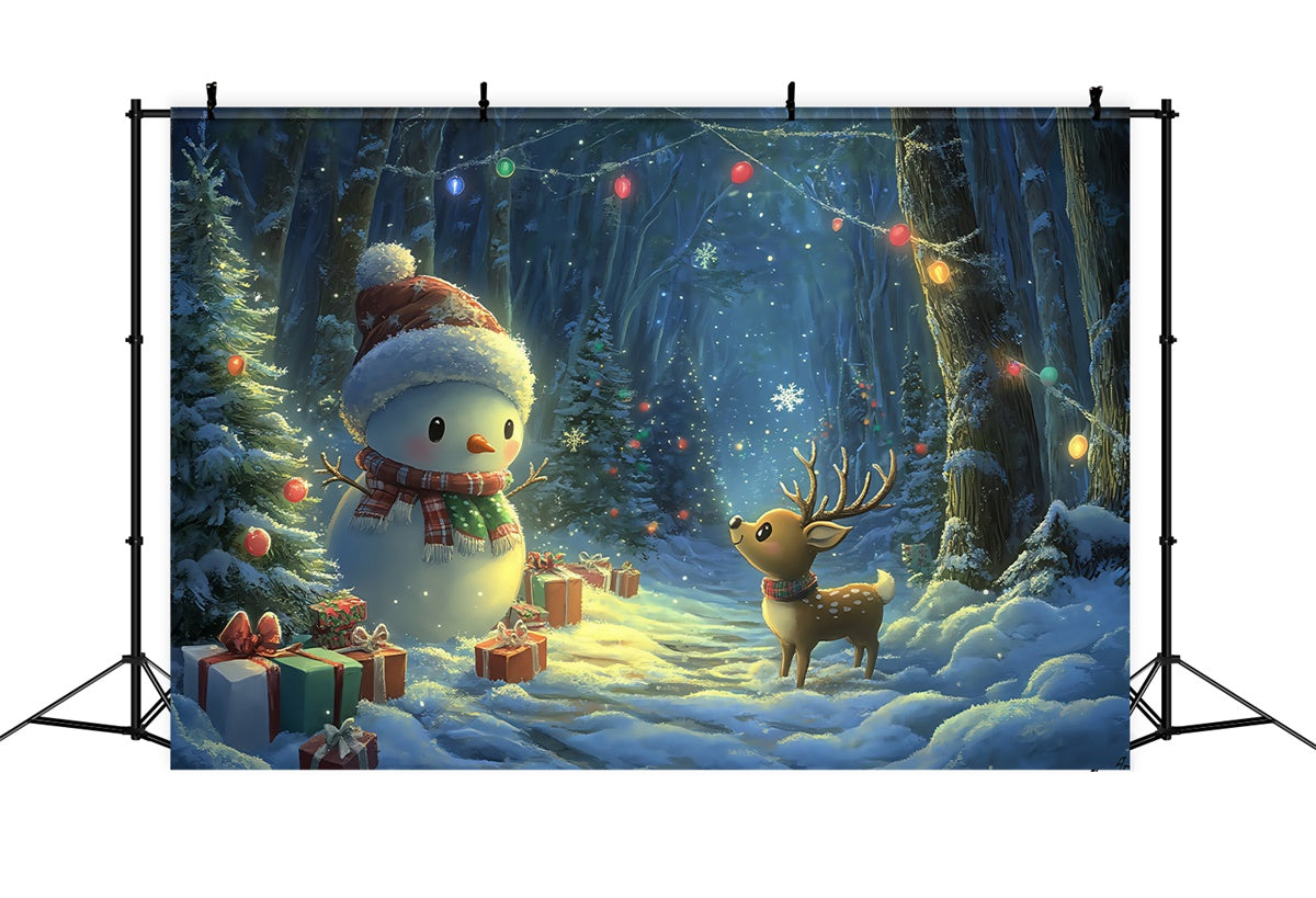 Toile de fond Hiver Nuit Magique Festive Neige BRP57-382