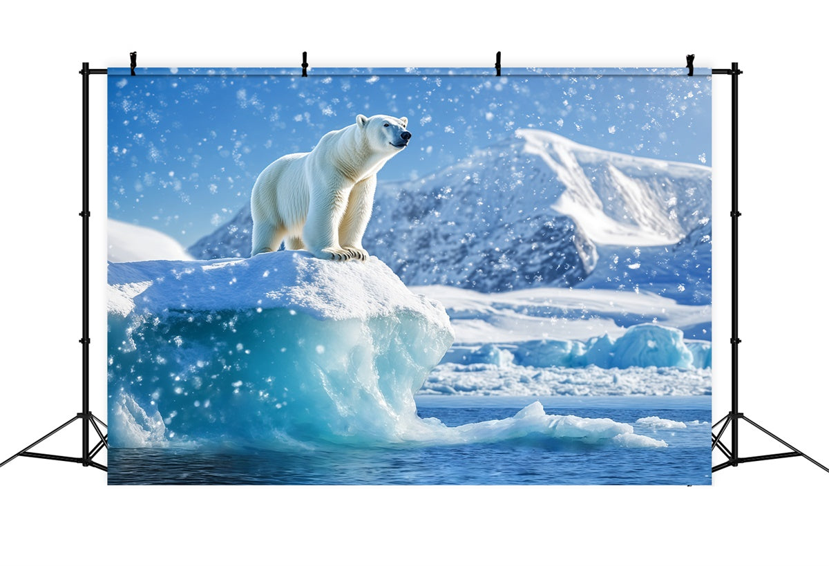Toile de fond Neige Ours Polaire Majesté Iceberg BRP57-384