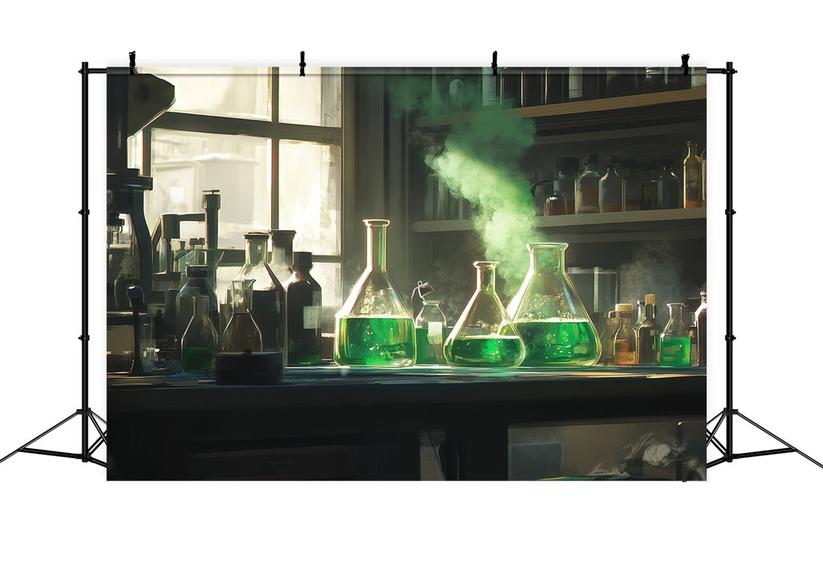 Toile de fond Laboratoire de Chimie Potion Verte Scientifique BRP57-42