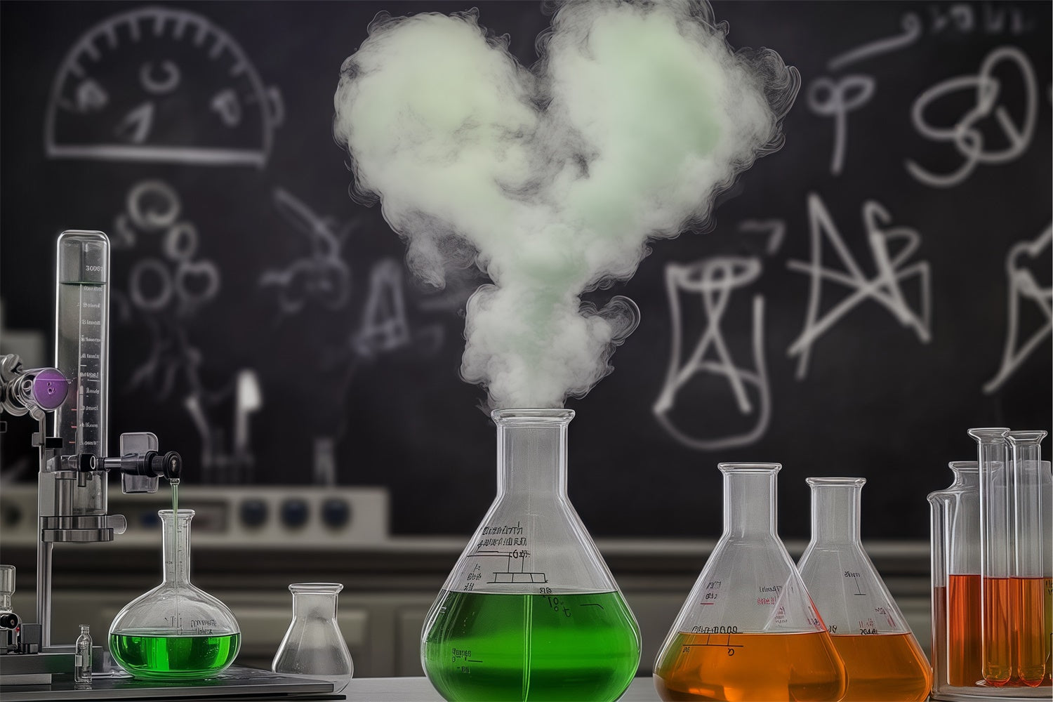 Toile de fond Laboratoire de Chimie Expérience Fumée Amusante BRP57-46