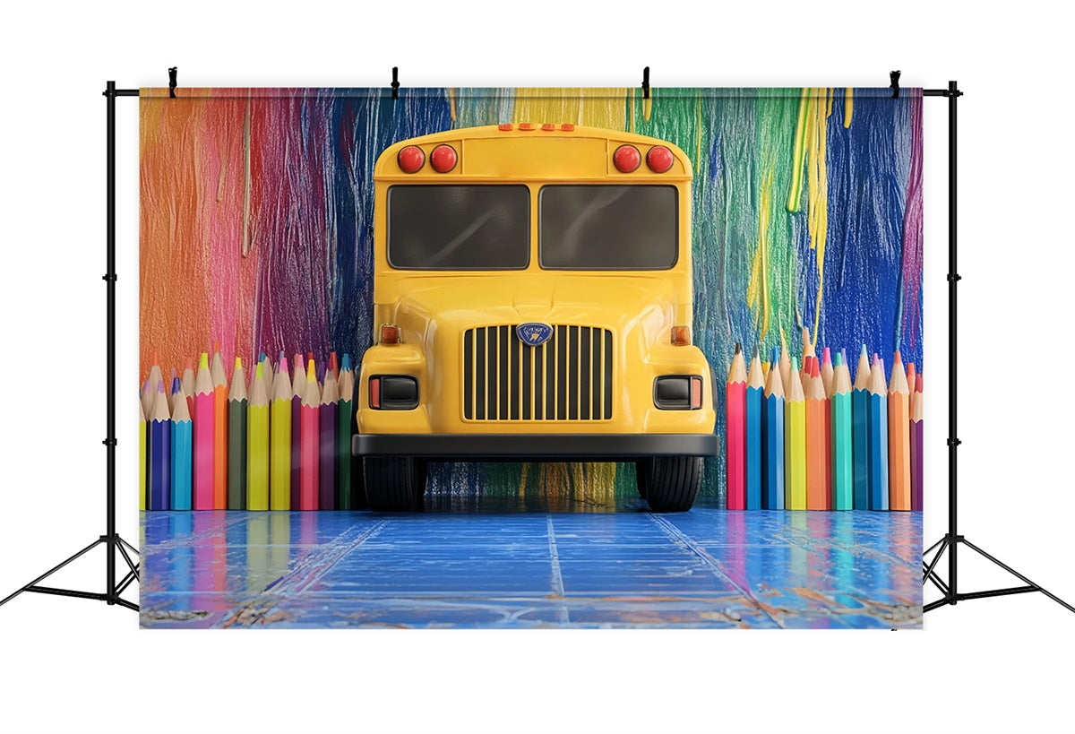 Toile de fond Photo École Ambiance Bus Magique BRP57-50