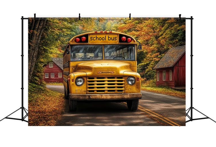 Toile de fond Rentrée des Classes Bus Vintage d’Automne BRP57-58