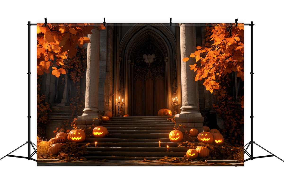 Toile de fond Halloween Porche Citrouille Gothique BRP57-66